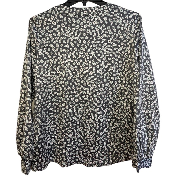 Alfani Printed Blouson-Sleeve Blouse Grey Mini Cheetah S New With Tags - Picture 6 of 6